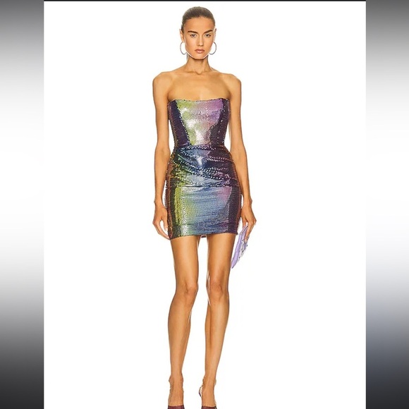 🌈The New Arrivals by Ilkyaz Ozel- jade sequin mini dress ! Size 36! Worn once! - Picture 8 of 9